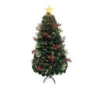 Shatchi Fibre Optic Christmas Star Topper-Green Pre-Lit Artificial Christmas Tree in Green | Size: 3ft Shatchi Green 3ft