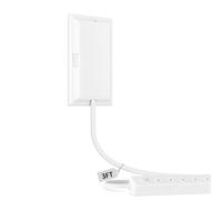 3ft Flat Plug Extension Cord with Outlet Cover, Outlet Concealer Kit with 5 AC Outlet Flat Plug, 1875W Flat Outlet Extender for Kitchen,