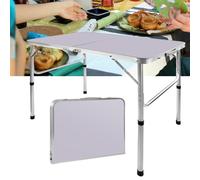 3ft Folding Camping Table with Adjustable Height Lightweight Portable Foldable Picnic Dining Desk for Outdoor Indoor Garden 90x60x37/67cm (LxWxH)