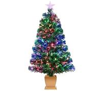3ft Green Fiber Optic Christmas Tree,Pre-Lit Artificial Mini Christmas Tree, Tabletop Small Xmas tree with Stars Holiday Home Decorations (3ft, Green)