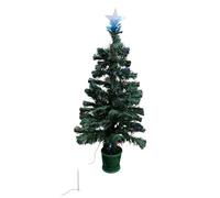 3FT Green Fibre Optic Christmas Tree Artificial Colour Changing Multicolour Christmas Decorations Foldable Bushes Top Star 90cm Xmas Tree