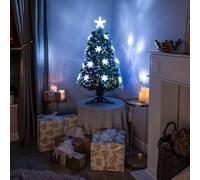 3ft Green Fibre Optic Christmas Tree with LED Snowflakes