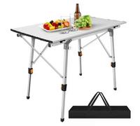 3Ft Heavy Duty Folding Table, Portable Adjustable Height Table For Camping, Picnics, Bbqs And Indoor-Outdoor Use