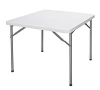 3ft Heavy Duty Portable Folding Table - Versatile Indoor/Outdoor Square Utility Desk for Games Crafts Camping & Dining - White Card Table for Parties & Events