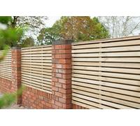 Forest 6' x 3' Pressure Treated Contemporary Double Slatted Fence Panel (1.8m x 0.91m)