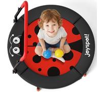 3ft Ladybug Kids Trampoline, 36” Foldable Mini Trampoline for Toddlers Ages 3-6 with Adjustable Foam Handle, ASTM Certified Folding Jumper with Safety Pad/Rebounder for Indoor Outdoor,100 LBS Capacity