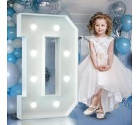 3FT Light Up Letters Birthday Decoration: Large Letters D for Party Decorations, Marquee Letters Number for Wedding Graduation Baby Shower Decorations, Mosaic Balloon Arch Stand Pre-cut DIY Foamboard