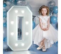3FT Light Up Letters Birthday Decoration: Large Letters O for Party Decorations, Marquee Letters Number for Wedding Graduation Baby Shower Decorations, Mosaic Balloon Arch Stand Pre-cut DIY Foamboard