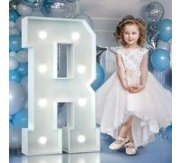 3FT Light Up Letters Birthday Decoration: Large Letters R for Party Decorations, Marquee Letters Number for Wedding Graduation Baby Shower Decorations, Mosaic Balloon Arch Stand Pre-cut DIY Foamboard