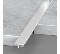 3FT Long Floor Flat Divider Strip,T Molding Floor Transition Strip, Aluminum Floor Cover Strips For Joining Floor Gaps, Carpet, Threshold Cover, Floor Tiles, 3Pcs(Silver,15.0mm/0.59in)