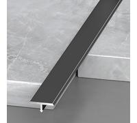 3FT Long Floor Flat Divider Strip,T Molding Floor Transition Strip, Aluminum Floor Cover Strips For Joining Floor Gaps, Carpet, Threshold Cover, Floor Tiles, 3Pcs(Black,15.0mm/0.59in)