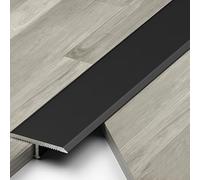 3FT Long Floor Flat Divider Strip,T Molding Floor Transition Strip, Aluminum Floor Cover Strips For Joining Floor Gaps, Carpet, Threshold Cover, Floor Tiles, 3Pcs(Black,20.0mm/0.78in)