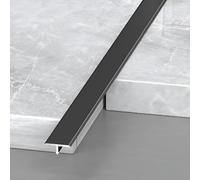 3FT Long Floor Flat Divider Strip,T Molding Floor Transition Strip, Aluminum Floor Cover Strips For Joining Floor Gaps, Carpet, Threshold Cover, Floor Tiles, 3Pcs(Black,12.0mm/0.47in)