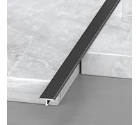 3FT Long Floor Flat Divider Strip,T Molding Floor Transition Strip, Aluminum Floor Cover Strips For Joining Floor Gaps, Carpet, Threshold Cover, Floor Tiles, 3Pcs(Black,10.0mm/0.39in)