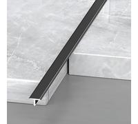 3FT Long Floor Flat Divider Strip,T Molding Floor Transition Strip, Aluminum Floor Cover Strips For Joining Floor Gaps, Carpet, Threshold Cover, Floor Tiles, 3Pcs(Black,8.0mm/0.31in)