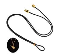 3FT Modern Macramé Pendant Cord, Adjustable 24-28 inch Minimalist Hand Braided Cotton Thread Necklace String with Gold Plated Bead, Contemporary Ethnic Jewelry Accessory for Women, 24 to 28 inches
