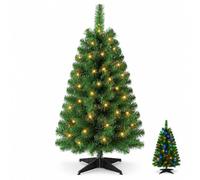 3FT Pre-lit Artificial Christmas Tree with 50 LED Lights | Small Christmas Tree with Lights Prelit Christmas Tree