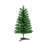 3ft Pre-Lit Christmas Tree | Tabletop Artificial Tree with Warm White LED Lights | Mini Xmas Tree for Home, Office, Mantel & Small Spaces, Christmas Decorations