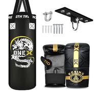 3ft Punch Bag Set Filled Heavy Boxing Gloves Ceiling Hook Boxing Punching Bag Training Bag MMA