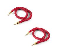 3ft Red Velvet Stanchion Rope with D Hook, 91cm Queue Barrier Rope for Event Crowd Control, Elegant Railing Solution for Line Management & People Guidance