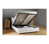 (3ft Single, Amelia Mattress) Fabric Ottoman Storage Bed Frame 3ft Single, 4ft6 Double, 5ft King Size