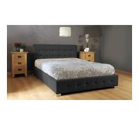 (3ft Single, Black) Reuben Fabric Ottoman Storage Bed