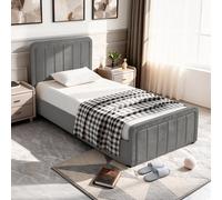 (3ft Single, No Mattress) Dark Grey Brushed Velvet Ottoman Bedframe In 3ft, 4ft6 or 5ft