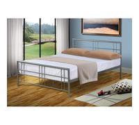 (3ft Single, Silver) Luna Metal Bed Frame with Lucy Mattress