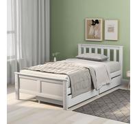 3ft Single Wooden Solid White Pine Storage Bed with Drawers Bed AKA White Single