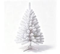 3FT Small Christmas Tree - White Mini Xmas Artificial Trees for Home, Tabletop, Office, Apartment, Indoor Holiday Decorations, Easy-Assembly Metal Hinges & Foldable Base