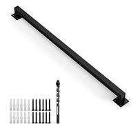 3FT Stair Railing Indoor, Black Mental Wall Mounted Handrail for Stairs, 500lbs Load Capacity Industrial Pipe Hand Rails for Indoor Stairs/Outdoor Use/Home/Loft/Porch/Deck, Rust-Resistant (Iron 3FT)