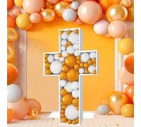 3FT Tall Cross Balloons Mosaic DIY Pre Cut Frame Baptism First Holy Communion Celebration Wedding Decorations Party Decor