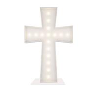 3FT Tall Marquee Light Up Cross Balloons Mosaic DIY Pre Cut Frame with Light Baptism First Holy Communion Celebration Eid Birthday Engagement Wedding Party Decorations
