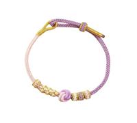 3FT Traditional Intangible Cultural Heritage Hand-Braided Bracelet - Chinese Style Cotton Thread Rope Bracelet - Adjustable Friendship Gift for Couples, Best Friends, 0, red line, no gemstone