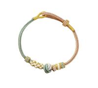 3FT Traditional Intangible Cultural Heritage Hand-Braided Bracelet - Chinese Style Cotton Thread Rope Bracelet - Adjustable Friendship Gift for Couples, Best Friends, 0, red line, no gemstone