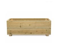 3ft Wooden Planters for Garden - Large Planters Outdoor - Planter Box | 70L Ready Built Outdoor Garden Planter - Thick Pressure Treated Timber, Drainage Holes & Raised Feet - Handmade in UK