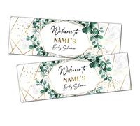 3ft x 2 | Personalised Baby Shower Banners | Baby Shower Decorations | Baby Shower Props | Baby Shower Background Decorations | Baby Shower for Mum | Botanical Leaf Print