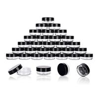 3g Sample Containers With Lids, 100 Count Tiny Jars, Empty Lip Balm, Mini Cosmetic Makeup Travel Containers With Labels, Mini Disposable Spatulas