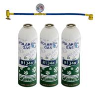 3G1CA Car Aircon AC 3pcs R134a Compatible Refill Recharge Regas Gas + Hose Gauge Kit Clima Accessories DIY filler tube