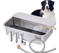 3Gal Automatic Outdoor Dog Water Dispenser for Large Breed Dogs Auto Self Filling Water Bowl Stainless Steel Dog Pet Waterer for Big Cat Chicken Goat Sheep Livestock (15.7" X 11.8")