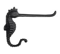 3GO 30GO Cast Iron Seahorse Toilet Paper Holder, Heavy Duty DIY Vintage Rustic Iron Roll Tissue Wall Mount Paper Holder Towel Racks with Hardware for Bathroom, Kitchen, Bedroom, Hallway (Black)