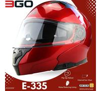 3GO E335 Flip Up DVS Motorcycle Motorbike Crash Helmet Modular ECE ACU Burgundy