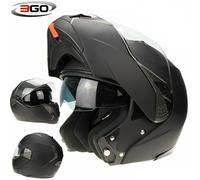 3GO E335 Motorcycle Helmet Burgundy Full Face Modular Sun Visor ECE ACU Gold Approved Bike Racing Crash Protector (XL (61-62 CM)) - Burgandy - XL