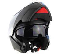 3GO E335 Flip- front Full Face Motorcycle Helmet Burgundy Scooter ECE Approved Scooter Helmets Women Men With Double Sun Visor Bike Protection
