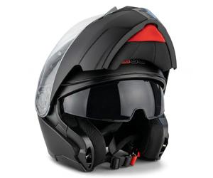 3GO E335 Full Face Motorcycle Helmet Burgundy Scooter ECE Approved Scooter Helmets Women Men With Double Sun Visor Bike Protection