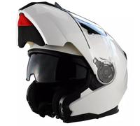 3GO E335 Motorcycle Helmet White Openable And Modular ECE Homologated Integral Men And Women Double Visor Bike Helmets (White,S (55-56 CM)) - White - S