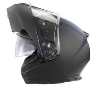 3GO E335 Full Face Motorcycle Helmet Burgundy Scooter ECE Approved Scooter Helmets Women Men With Double Sun Visor Bike Protection (Matt Black,M)
