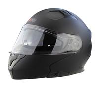 3GO Flip Up Motorcycle Motorbike Helmet E335 Adult Rider ECE ACU Gold Approved Biker Touring Dual Visor Modular Helmet Matt Black - Matt Black - L