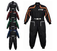 3GO Kids Motocross Motorbike Race Kart Suit Overall New Motorcycle Clothing Child For Quad MX Off Road Trials Go Karting ATV MTB BMX Enduro Dirt Bike One Piece Suit (Black/Orange, XS)