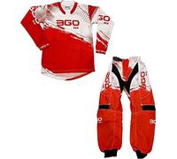 3GO KIDS MX RACE SUIT - Junior Motorbike Motocross Off Road Quad Pit Kart ATV Child BMX Dirt Bike Racing Top Pant Red (28 inches, TOP (11-13 years))